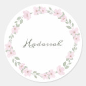 Floral krans baby meisje Sticker (Voorkant)