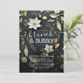 Floral krans bruiloft brunch bubble Vrijgezellenfe Kaart (Staand voorkant)