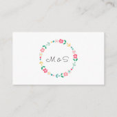 Floral krans bruiloft website kaart (Achterkant)