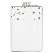 Floral krans glitter bruiloft gepersonaliseerd heupfles (Achterkant)