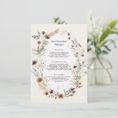 Floral krans herfst Wildflower bruiloft details Kaart (Staand voorkant)