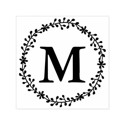 Floral krans monogram stempel (Design)