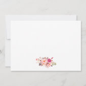 Floral krans roze trouwfoto dank u kaart (Achterkant)