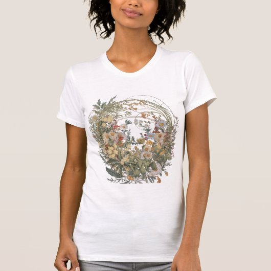 Floral Krans T-shirt – Elegant Botanisch (Voorkant)