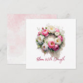 Floral krans verjaardagsuitnodiging kaart (Voorkant / Achterkant)