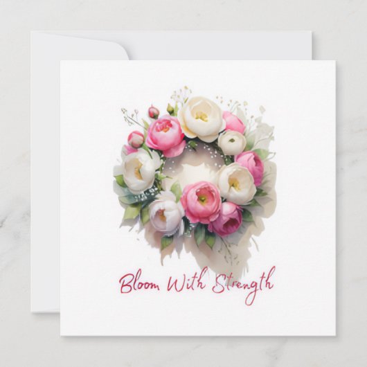 Floral krans verjaardagsuitnodiging kaart (Voorkant)