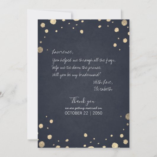 Floral krans zal je mijn bruidsmeisje bruiloft kaart (Achterkant)