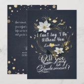 Floral krans zal je mijn bruidsmeisje bruiloft kaart (Voorkant / Achterkant)