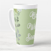 Floral krijgt snel een groet kondiging postca latte mok (Linkerhoek)