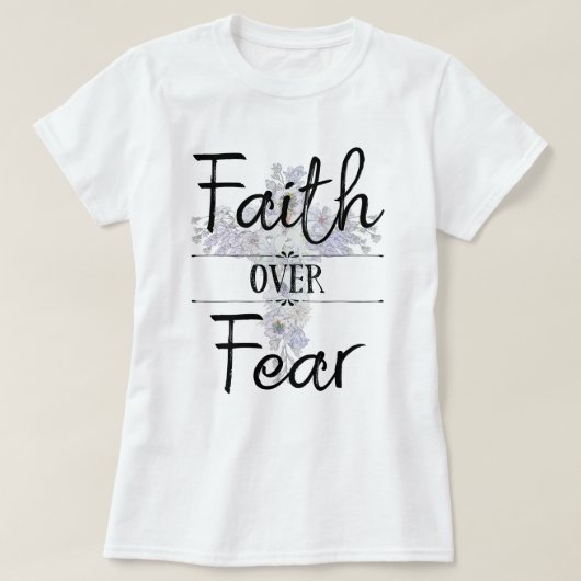 Floral kruis met Christelijke quote T-Shirt (Design voorkant)