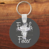 Floral kruis met Christelijke Sleutelhanger voor p (Voorkant)