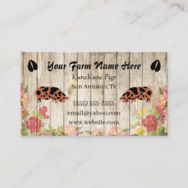 Floral KuneKune Pig Visitekaartje