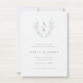 Floral laat de tekening van het moderne huwelijk s save the date