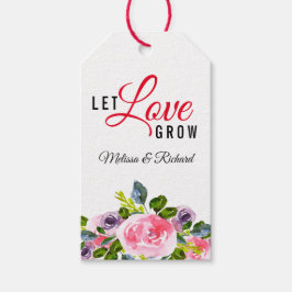 Floral laat liefde groeien bruiloft dank u cadeaulabel