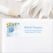 Floral label Blue Gold Waterverf (Insitu)