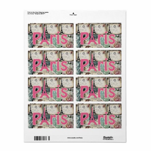 Floral Labels Parijs (Full Sheet)