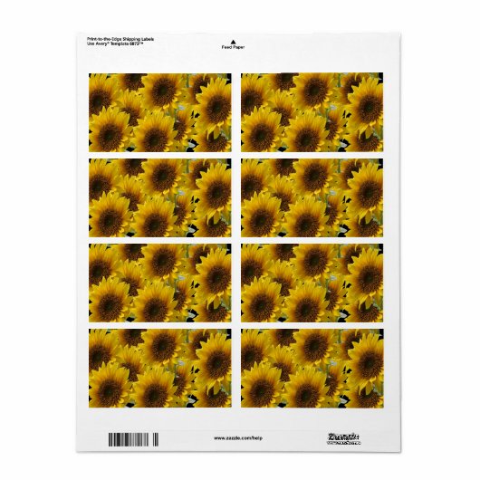 Floral Labels Zonnebloem (Full Sheet)