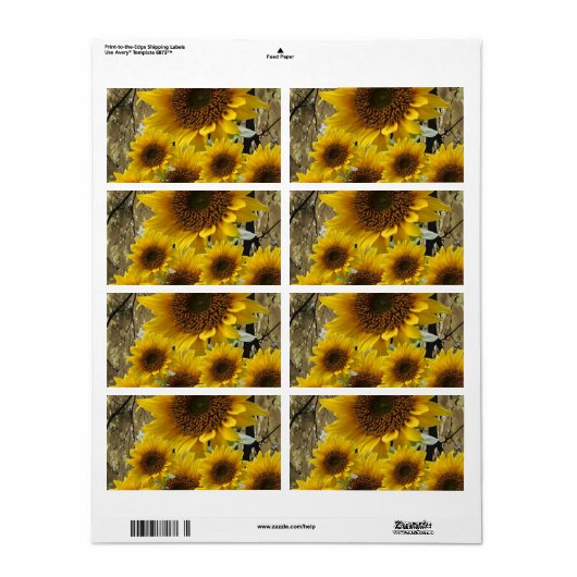 Floral Labels Zonnebloem (Full Sheet)