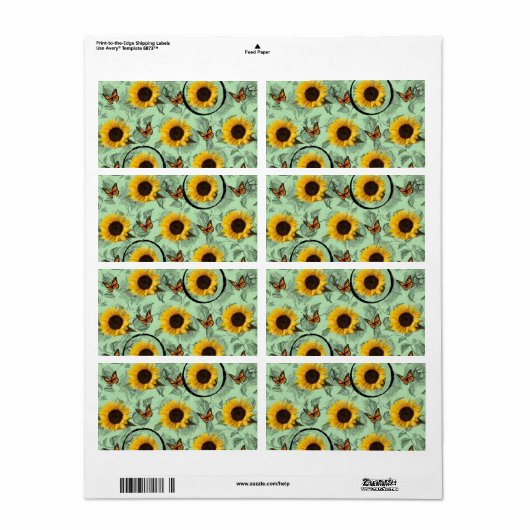 Floral Labels Zonnebloem (Full Sheet)