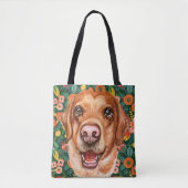 Floral Labrador Dog Tote Bag (Voorkant)