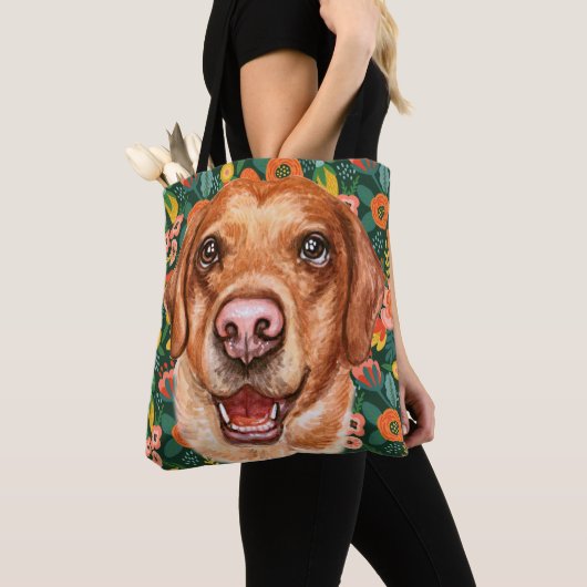 Floral Labrador Dog Tote Bag (Dichtbij)