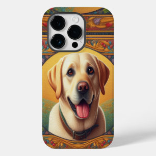 Floral Labrador Retriever Hond Kleurrijke Rand Case-Mate iPhone 14 Pro Hoesje