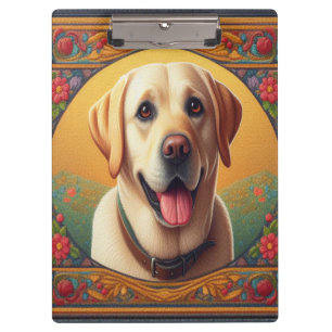 Floral Labrador Retriever Hond Kleurrijke Rand Klembord