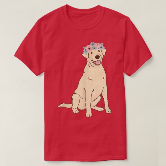 Floral Labrador Retriever Lovers Yellow Lab Dog Mo T-shirt (Design voorkant)