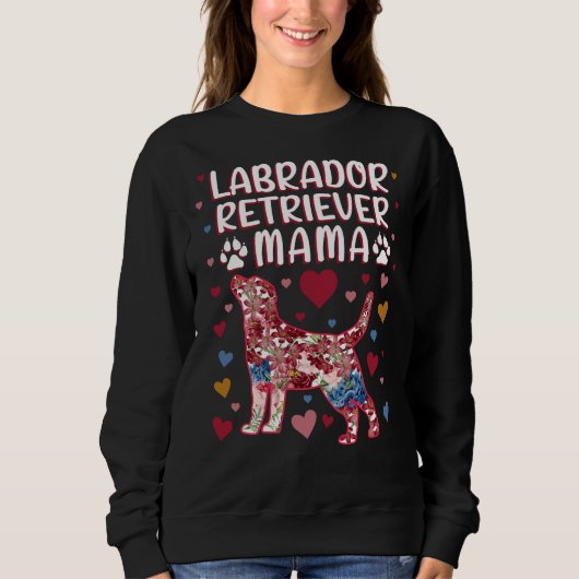Floral Labrador Retriever Mama Trui (Voorkant)