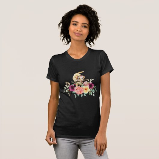 Floral Labrador Retriever T-shirt (Voorkant volledig)