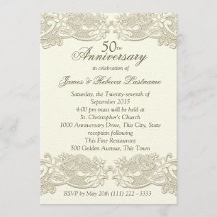 Floral Lace 50th Jubileum Kaart