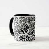 Floral Lace Black White Mok (Voorkant links)