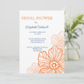 Floral Lace Bridal Shower | sinaasappel Kaart (Staand voorkant)