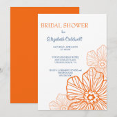 Floral Lace Bridal Shower | sinaasappel Kaart (Voorkant / Achterkant)