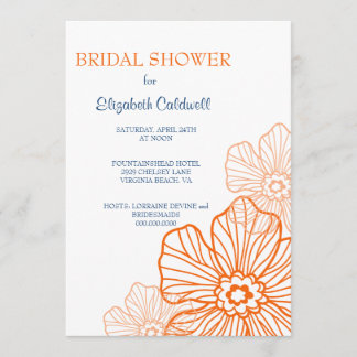 Floral Lace Bridal Shower | sinaasappel Kaart