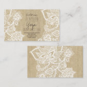 Floral lace burlap boho yoga instructeur visitekaartje (Voorkant / Achterkant)