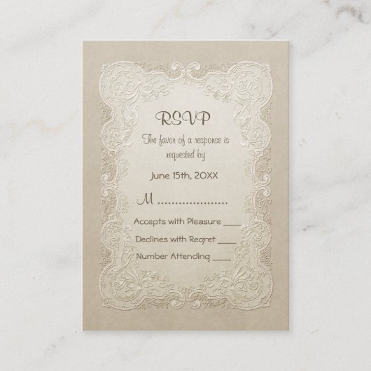 Floral Lace Butterfly Wedding Informatiekaartje (Voorkant)