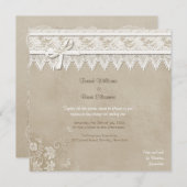 Floral Lace Butterfly Wedding Kaart (Voorkant / Achterkant)