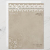 Floral Lace Butterfly Wedding Persoonlijk Briefhoofd (Voorkant / Achterkant)