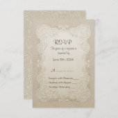 Floral Lace Butterfly Wedding RSVP Kaartje (Voorkant / Achterkant)