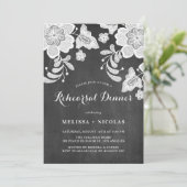 Floral Lace Chalkboard repesal Dinner Invitation Kaart (Staand voorkant)