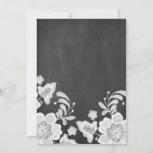 Floral Lace Chalkboard repesal Dinner Invitation Kaart (Achterkant)