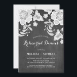 Floral Lace Chalkboard repesal Dinner Invitation Kaart<br><div class="desc">uitnodiging voor een repetitief diner met een achtergrond van het karton en een florale kant. Andere kant en soortgelijke objecten zijn beschikbaar.</div>