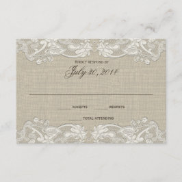 Floral Lace Design Huwelijksreactie RSVP Kaartje