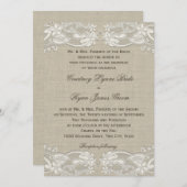 Floral  Lace Design Wedding Kaart (Voorkant / Achterkant)