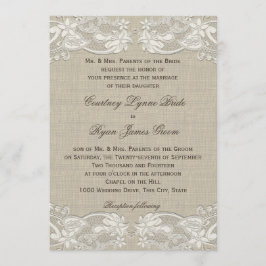 Floral Lace Design Wedding Kaart