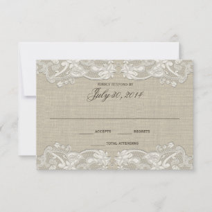Floral Lace Design Wedding Response RSVP Kaartje