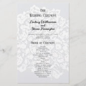 Floral Lace Flat Wedding Ceremony Programme (Voorkant)