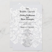 Floral Lace Flat Wedding Ceremony Programme (Voorkant / Achterkant)