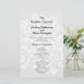 Floral Lace Flat Wedding Ceremony Programme (Staand voorkant)